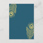 Elegante gouden pauw huwelijksgast informatie informatiekaartje (Achterkant)