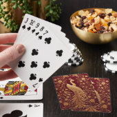 Elegante Gouden Pauw Kunst Pokerkaarten (Insitu)