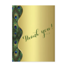 Elegante Gouden Pauw Trouw Dank Je