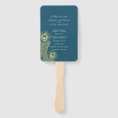 Elegante Gouden Pauw Trouwprogramma Handventilator Handwaaier (Voorkant)