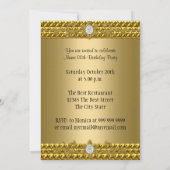 Elegante Gouden Pauw Uitnodiging (Achterkant)
