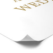 Elegante Gouden Perzik Bloemige Trouw Bruiloft Fee Poster (Hoek)