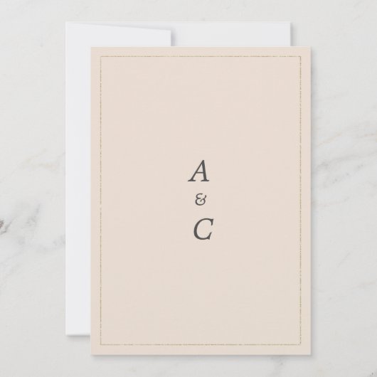 Elegante gouden perzik romantische bloem Save the  Kaart (Achterkant)