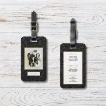 Elegante gouden Pet Naam Black Floral Crate Label