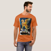 Elegante gouden pheonix bedrukt T-Shir. T-shirt (Voorkant volledig)