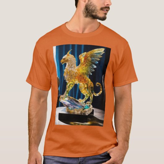 Elegante gouden pheonix bedrukt T-Shir. T-shirt (Voorkant)