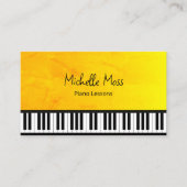 Elegante gouden piano lessen QR code Eenvoudig toe Visitekaartje (Voorkant)