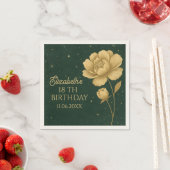 Elegante gouden pioen verjaardag servetten - Party (Insitu)