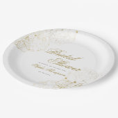 Elegante gouden pioenen bloemschets Vrijgezellenfe Papieren Bordje (Gekanteld)