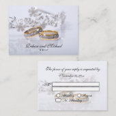 Elegante gouden / platina trouwband RSVP-kaart Informatiekaartje (Voorkant / Achterkant)