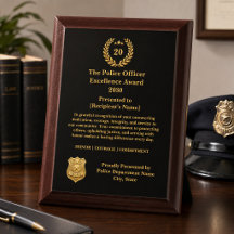 Elegante Gouden Politie 20 Jaar Onderscheiding