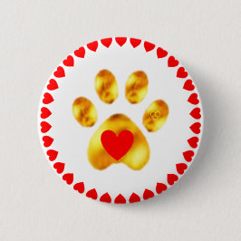 Elegante gouden poot met harten ronde button 5,7 cm