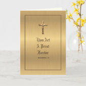 Elegante gouden priesterjubileum inzegening kaart (Gele Bloem)