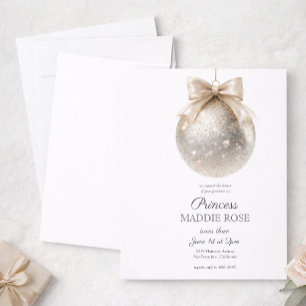 Elegante gouden prinses verjaardagsuitnodiging kaart