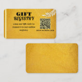 Elegante gouden QR-code cadeau registratie invoegk Informatiekaartje (Voorkant / Achterkant)