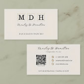 Elegante Gouden QR Code Haar- en Make-upstyling Visitekaartje