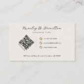 Elegante Gouden QR Code Stylist Visitekaartje (Achterkant)