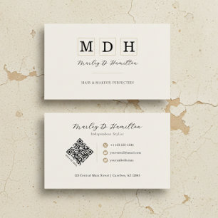 Elegante Gouden QR Code Stylist Visitekaartje