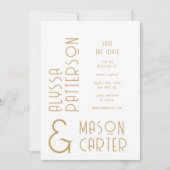 Elegante gouden QR-code trouwfoto Save The Date (Voorkant)