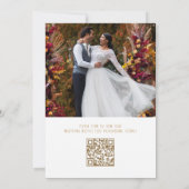 Elegante gouden QR-code trouwfoto Save The Date (Achterkant)
