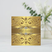Elegante Gouden Quinceanera Kaart (Staand voorkant)