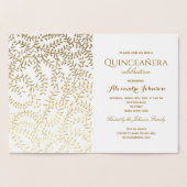 Elegante gouden Quinceanera uitnodiging (Binnen)