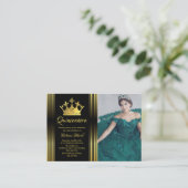 Elegante gouden Quinceanera uitnodiging Informatiekaartje (Staand voorkant)