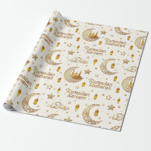 Elegante Gouden Ramadan Groet Arabische Calligrafi Cadeaupapier