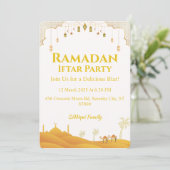 Elegante gouden Ramadan Iftar Party Kaart (Staand voorkant)