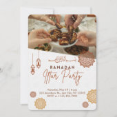 Elegante gouden ramadan iftar uitnodiging met foto (Voorkant)