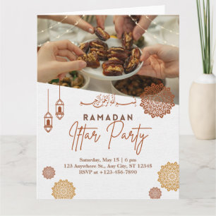 Elegante Gouden Ramadan Iftar Uitnodiging met foto