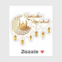 Elegante Gouden Ramadan Mubarak Moskee & Lantaarns