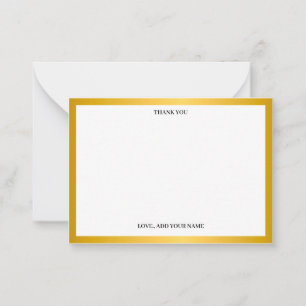 Elegante Gouden Rand Bedankt I Kantoorartikelen Ca Notitiekaartje