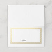 Elegante gouden rand blanco tafel gast marmer plaatskaartje (Buitenkant ongevouwen)