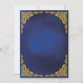 Elegante gouden rand blauwe islamitische moslim br kaart (Achterkant)