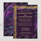 Elegante gouden rand en veren kaart (Voorkant / Achterkant)