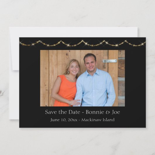Elegante gouden rand foto save the date (Voorkant)