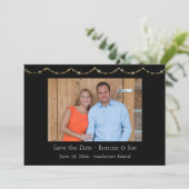 Elegante gouden rand foto save the date (Staand voorkant)
