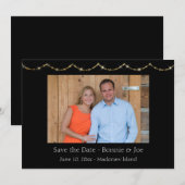 Elegante gouden rand foto save the date (Voorkant / Achterkant)