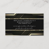 Elegante gouden rand | Strak zwart Visitekaartje (Achterkant)