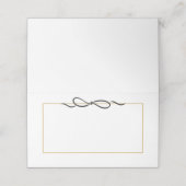Elegante gouden rand zwarte boog plaatskaartje (Buitenkant ongevouwen)