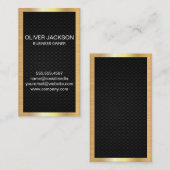 Elegante gouden rand | zwarte gaas visitekaartje (Voorkant / Achterkant)