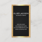 Elegante gouden rand | zwarte gaas visitekaartje (Voorkant)