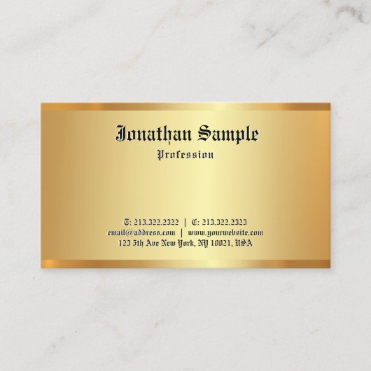 Elegante gouden reliëf effect oude klassieke lette visitekaartje (Voorkant)