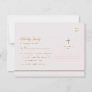 Elegante gouden religieuze doop & doopfeest RSVP Kaart