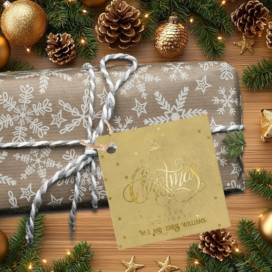 Elegante gouden rendier gouden letters Kerstmis Bedankjes Labels