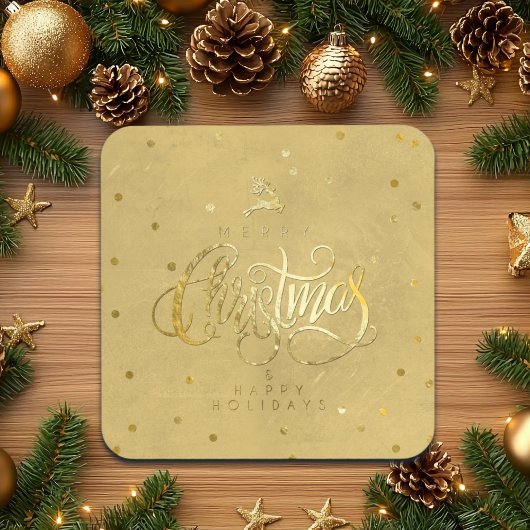 Elegante gouden rendier gouden letters Kerstmis Bier Onderzetter