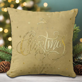 Elegante gouden rendier gouden letters Kerstmis Kussen