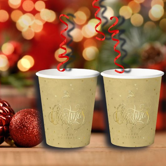 Elegante gouden rendier gouden letters Kerstmis Papieren Bekers