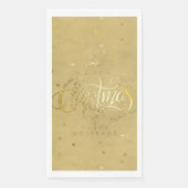 Elegante gouden rendier gouden letters Kerstmis Servet (Voorkant)